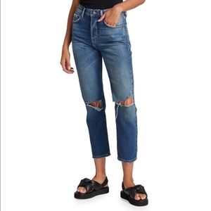 Frame Le Original Kessler Rip Straight Leg Jeans